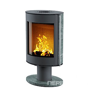 ПЕЧЬ-КАМИН OVAL камень талькомагнезит, крышка стальная, нога талькомагнезит, ручка длинная нержавейка