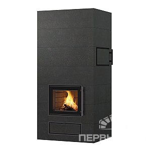 Дровяной печь-камин с духовкой ROSAMO V4 Tulikivi 2100 black textured