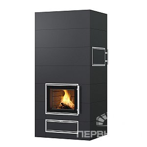 Дровяной печь-камин с духовкой ROSAMO V4 Tulikivi 2100 black matte
