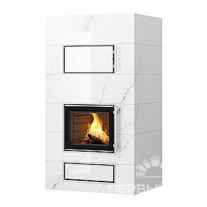 Дровяной печь-камин с духовкой ROSAMO V4 Tulikivi E 1800 white marble