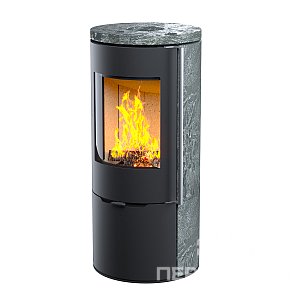 Печь-камин АСТОВ R1.0 К с крышкой из пироксенита