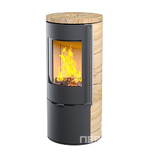 Печь-камин АСТОВ R1.0 К с крышкой из песчаника