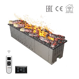 Паровой электроочаг Airtone Vepo RGB 3DA-1000 с накладкой имитации дров