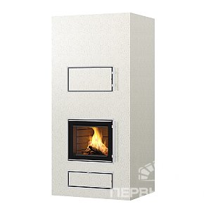 Дровяной печь-камин с духовкой ROSAMO V1 Tulikivi 2100 E plaster