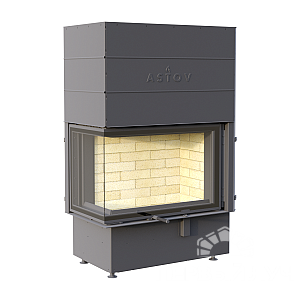 Каминная топка АСТОВ П2C 8457 L с Г-образным стеклом (вертикальный подъём)
