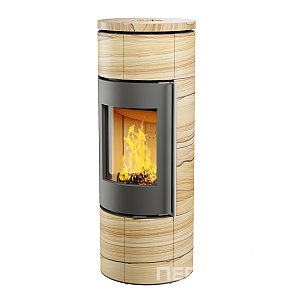 Печь-камин АСТОВ R1.0 LK MAX с крышкой из песчаника