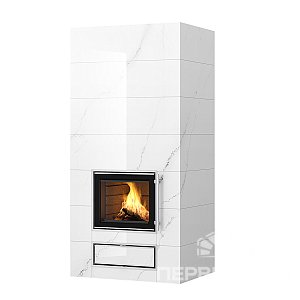 Дровяной печь-камин с духовкой ROSAMO V4 Tulikivi 2100 T white marble
