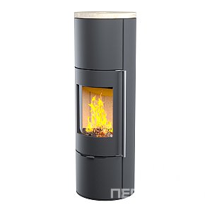 Печь-камин АСТОВ R1 XL с крышкой из кремо бежевого камня