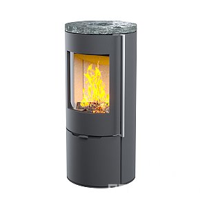 Печь-камин АСТОВ R1.0 с крышкой из пироксенита