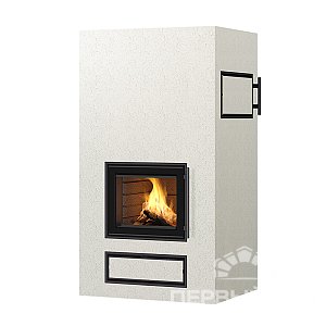 Дровяной печь-камин с духовкой ROSAMO V1 Tulikivi 1800 OV plaster