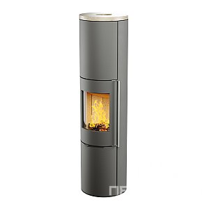 Печь-камин АСТОВ R1.0 XXXL с крышкой из кремо бежевого камня