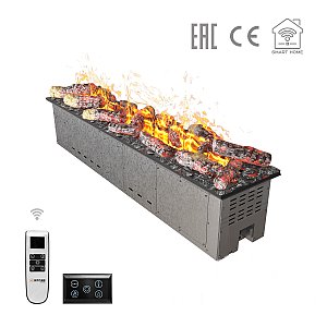 Паровой электроочаг Airtone Vepo RGB 3DA-1200 с накладкой имитации дров
