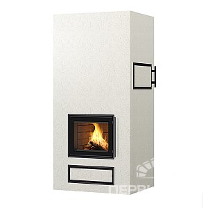 Дровяной печь-камин с духовкой ROSAMO V1 Tulikivi 2100 OV plaster